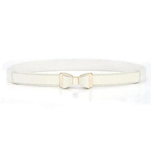 将图片加载到图库查看器,Thin Elastic Stretch Women Buckle Skinny Fashion Belts Metal Leaf Buckle Design Belts For Ladies