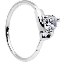 Load image into Gallery viewer, 20G 3/8 Clear Gem Pronged Seamless Circular Ring