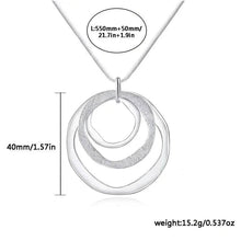 Load image into Gallery viewer, Three Rings Design Pendant Necklace