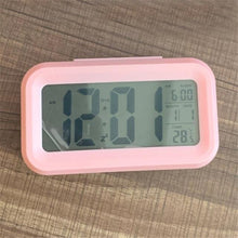 Load image into Gallery viewer, Time and Temperature Digital Table Snooze Alarm Clock LCD Display Bedside Alarm Clock with Snooze Backlight Night Light Date and Temperature Sleep Timer for for Heavy Sleepers Children Wake Up Kids Alarm Clock Night Light for Children Desk Clock