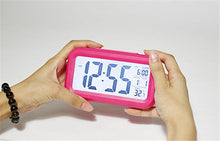 Load image into Gallery viewer, Time and Temperature Digital Table Snooze Alarm Clock LCD Display Bedside Alarm Clock with Snooze Backlight Night Light Date and Temperature Sleep Timer for for Heavy Sleepers Children Wake Up Kids Alarm Clock Night Light for Children Desk Clock