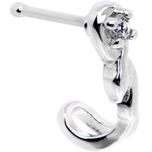 Load image into Gallery viewer, 20G 1/4 Clear CZ Gem Deco Twist Nose Bone