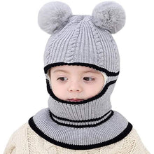 Load image into Gallery viewer, Toddler Fleece Lined Winter Bear Hat
