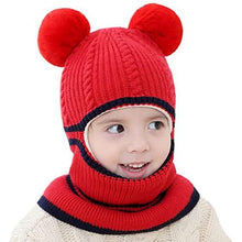 Load image into Gallery viewer, Toddler Fleece Lined Winter Bear Hat