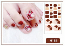 Load image into Gallery viewer, Toe Nail Sticker Wraps Adhesive Decals Toenail Polish Strips DIY Pedicure Foot Decals Manicure Strips Decals Full Wraps Women Glitter Toenail Nail Polish Strips Decals Full Wraps Self Adhesive Toe Nail Tip Full Toe Nail Wraps Feet Decorations