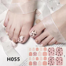 Load image into Gallery viewer, Toe Nail Sticker Wraps Adhesive Decals Toenail Polish Strips DIY Pedicure Foot Decals Manicure Strips Decals Full Wraps Women Glitter Toenail Nail Polish Strips Decals Full Wraps Self Adhesive Toe Nail Tip Full Toe Nail Wraps Feet Decorations