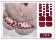 Load image into Gallery viewer, Toe Nail Sticker Wraps Adhesive Decals Toenail Polish Strips DIY Pedicure Foot Decals Manicure Strips Decals Full Wraps Women Glitter Toenail Nail Polish Strips Decals Full Wraps Self Adhesive Toe Nail Tip Full Toe Nail Wraps Feet Decorations
