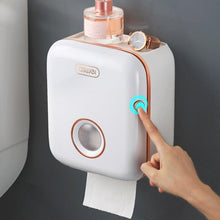 Load image into Gallery viewer, Toilet Paper Holder Stand Wall Mounted Waterproof Paper Towel Dispenser Holder Tissue Box Toilet Roll Holder For Toilet Paper Toilet Paper Roll Holder With Shelf And Drawer Adhesive Bathroom Tissue Box Holder Wall Mount Facial Toilet Tissue Paper Storage