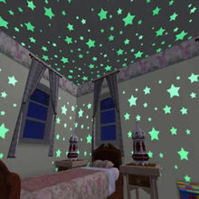 Load image into Gallery viewer, Top Quality 50pcs 3D Stars Glow In The Dark Wall Stickers Luminous Fluorescent Wall Stickers For Kids Baby Room Bedroom Ceiling Home Decor