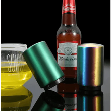 将图片加载到图库查看器,Automatic Beer Bottle Opener Magnet Beer Opener Stainless Steel Push Down Opener Wine Beer Soda Cap Opener Kitchen Accessories