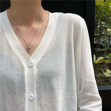 Load image into Gallery viewer, Cardigan For Women Long Sleeve Cardigan Summer Cropped Cardigan Knitted V neck Thin Ice Silk Sweaters Sunscreen Shirt Tops