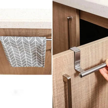 Load image into Gallery viewer, Towel Rack Over Door Towel Bar Hanging Holder Stainless Steel Bathroom Kitchen Cabinet Towel Rag Rack Shelf Hanger Tool Gadget