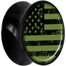 将图片加载到图库查看器,Black Acrylic Green American Flag Saddle Plug Set 5/8