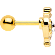Load image into Gallery viewer, 1/4 Clear Gem Gold PVD Heart Cluster Cartilage Tragus Earring
