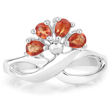 Load image into Gallery viewer, 1.68 Carat Genuine Orange Sapphire .925 Sterling Silver Ring