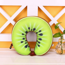 Load image into Gallery viewer, Travel Memory Foam Fruit U Shaped Travel Pillow Neck Support Head Rest Headrest Cushion Pillow Pillow Kids Newborn Travel Neck Pillow U-Shape For Car Headrest Air Cushion Child Car Seat Head Support Infant Baby Cotton U-shaped Pillow