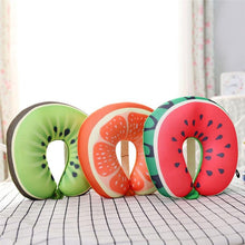 Load image into Gallery viewer, Travel Memory Foam Fruit U Shaped Travel Pillow Neck Support Head Rest Headrest Cushion Pillow Pillow Kids Newborn Travel Neck Pillow U-Shape For Car Headrest Air Cushion Child Car Seat Head Support Infant Baby Cotton U-shaped Pillow
