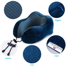 将图片加载到图库查看器,Travel Pillow U Shaped Memory Foam Neck Pillows Neck Cervical Airplane Pillow Healthcare Bedding Free Eye Mask and Earplugs Neck Support Pillow Headrest Travel Folding Slow Rebound Journey Trip Cushion Memory Foam Travel Pillow Neck Pillow