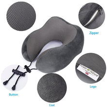 将图片加载到图库查看器,Travel Pillow U Shaped Memory Foam Neck Pillows Neck Cervical Airplane Pillow Healthcare Bedding Free Eye Mask and Earplugs Neck Support Pillow Headrest Travel Folding Slow Rebound Journey Trip Cushion Memory Foam Travel Pillow Neck Pillow
