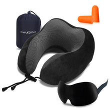 将图片加载到图库查看器,Travel Pillow U Shaped Memory Foam Neck Pillows Neck Cervical Airplane Pillow Healthcare Bedding Free Eye Mask and Earplugs Neck Support Pillow Headrest Travel Folding Slow Rebound Journey Trip Cushion Memory Foam Travel Pillow Neck Pillow