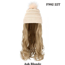 Load image into Gallery viewer, Trendy Hat Wig Synthetic Long Wavy Wigs with Beret Hat Knitted Fashion black Autumn Winter Cap Hair Extensions Wigs For Black Women Cosplay Wigs For Women