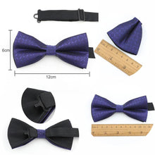 Load image into Gallery viewer, Trendy Tiny Dots Print Bowtie With Pocket Square And Cufflinks Set For Men Retro Butterfly Party Wedding Bowties Without Box Stylish Ties Gift