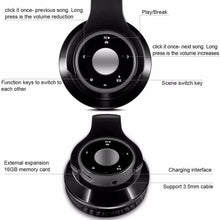 将图片加载到图库查看器,Wireless Headset Bluetooth Earphones and Headphone Foldable Adjustment Bluetooth Wired Headphones TF Card MP3 FM Radios For Online Class Business Trip Travel Video Conference