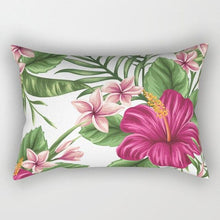 Load image into Gallery viewer, Tropical Plants Flowers Beauty Pattern Pillow Covers Short Plush Tropical Palm Leaves Throw Pillow Cover Summer Exotic Jungle Plant Tropical Palm On The Geometric Cotton LinGEOen Decorative Rectangular Pillowcase Rectangle Small Pillow Cases