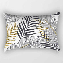 Load image into Gallery viewer, Tropical Plants Flowers Beauty Pattern Pillow Covers Short Plush Tropical Palm Leaves Throw Pillow Cover Summer Exotic Jungle Plant Tropical Palm On The Geometric Cotton LinGEOen Decorative Rectangular Pillowcase Rectangle Small Pillow Cases