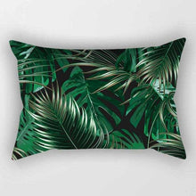 Load image into Gallery viewer, Tropical Plants Flowers Beauty Pattern Pillow Covers Short Plush Tropical Palm Leaves Throw Pillow Cover Summer Exotic Jungle Plant Tropical Palm On The Geometric Cotton LinGEOen Decorative Rectangular Pillowcase Rectangle Small Pillow Cases