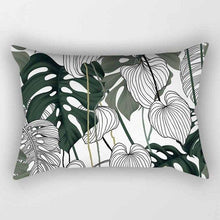 Load image into Gallery viewer, Tropical Plants Flowers Beauty Pattern Pillow Covers Short Plush Tropical Palm Leaves Throw Pillow Cover Summer Exotic Jungle Plant Tropical Palm On The Geometric Cotton LinGEOen Decorative Rectangular Pillowcase Rectangle Small Pillow Cases