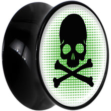 将图片加载到图库查看器,Black Acrylic Green Black Skull Saddle Plug Set 5/8