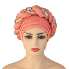 将图片加载到图库查看器,Turbans Pleated Soft Beanie Headwrap Lightweight African Hat Arab Wrap Elegant Muslim Turban Scarf Women Hijabs Hair Accessories Cap bonnet for Women