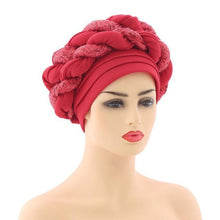 将图片加载到图库查看器,Turbans Pleated Soft Beanie Headwrap Lightweight African Hat Arab Wrap Elegant Muslim Turban Scarf Women Hijabs Hair Accessories Cap bonnet for Women
