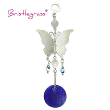 将图片加载到图库查看器,Turkish Blue Evil Eye Rhinestone Butterfly Amulet with Blue Rhinestone Car Charm Rear View Mirror Wall Hanging Protection Lucky Charms Wall Hanging Pendant Protection Home Decor Blessing Gift