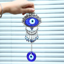Load image into Gallery viewer, Turkish Blue Evil Eye Wall Hanging Ornaments Nazar Beads Glass Amulet Pendants Wall Hanging Decoration Blessing Protection Home Decoration Lucky Pendant Charm Wall Decor Home Protection House Decoration Good Luck Jewelry Accessories