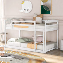 Load image into Gallery viewer, Twin Over Twin Floor Bunk Bed with Ladder