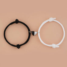将图片加载到图库查看器,Two Halves Heart Magnetic Bracelet Steel Pendant Couple Bracelets For Friendship Bracelets Braid Rope Magnet Attraction Matching Bracelet Lover Gifts For Boyfriend And Girlfriend