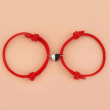 将图片加载到图库查看器,Two Halves Heart Magnetic Bracelet Steel Pendant Couple Bracelets For Friendship Bracelets Braid Rope Magnet Attraction Matching Bracelet Lover Gifts For Boyfriend And Girlfriend