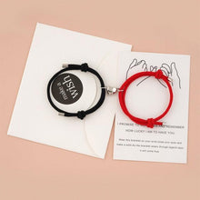 将图片加载到图库查看器,Two Halves Heart Magnetic Bracelet Steel Pendant Couple Bracelets For Friendship Bracelets Braid Rope Magnet Attraction Matching Bracelet Lover Gifts For Boyfriend And Girlfriend