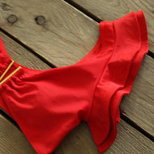 将图片加载到图库查看器,Two-Pieces Women Floral Push-Up Padded Bra Ruffles Bikini Set Swimsuit Swimwear Bathing Suit Beachwear Floral Printed Swimsuit Knotted String Triangle Bikini Tie Side High Cut Cheeky Bikini Set