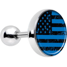 Load image into Gallery viewer, 16G 1/4 Blue American Flag Tragus Cartilage Earring