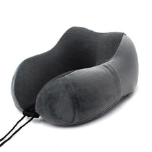Load image into Gallery viewer, U-Shape Travel Pillow Pure Memory Foam Neck Pillow for Airplane Office Nap Cervical Pillows Flight Sleeping Head Neck Support Memory Cotton Neck Pillow Cervical Vertebra Travel Portable Noon Break Aircraft Neck Pillow For Traveling