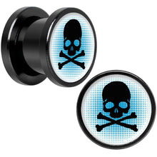 将图片加载到图库查看器,Blue Black Skull Black Anodized Screw Fit Plug Set 00G