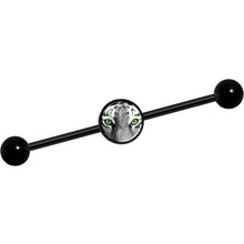将图片加载到图库查看器,14G Black White Tiger Eyes Black Industrial Barbell 37mm
