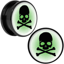 将图片加载到图库查看器,Green Black Skull Black Anodized Screw Fit Plug Set 20mm