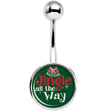 Load image into Gallery viewer, Green Jingle All the Way Belly Ring