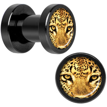 将图片加载到图库查看器,Full Color Leopard Eyes Black Anodized Screw Fit Plug Set 4G