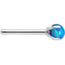 Load image into Gallery viewer, 20G Blue Faux Opal Pronged Stainless Steel Nose Bone