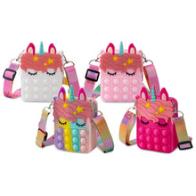 Load image into Gallery viewer, Unicorn Pop-it Bubble Fidget Handbag for Kids